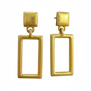 Anne Klein Gold Tone Geometric Door Knocker Earrings Vintage
